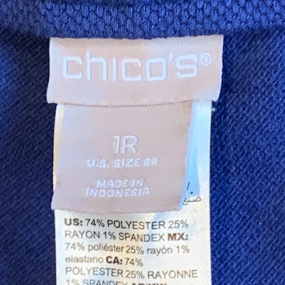Chico's Flared Dress/Career Pants  Grommet Accent Sz 1R/US 8R Blue #97E - Picture 9 of 11